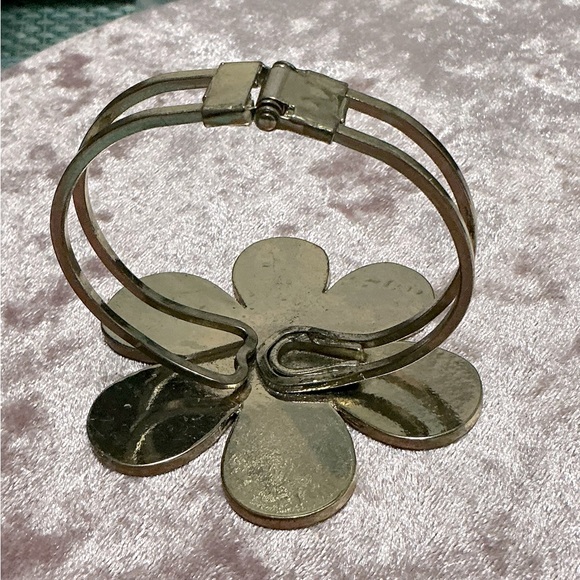 Vintage Blue and Gold Flower Bracelet - Picture 2 of 2